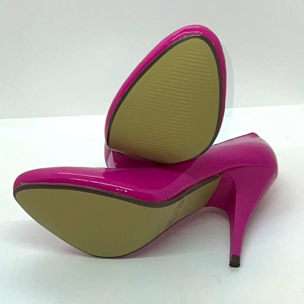 Sexy Round Toe Fushia High Heel Pumps. Size 8.